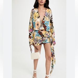 ALEXIS *Monica* 60s style floral grove print mini dress w self sash S